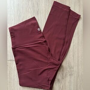 Burgundy High-Waisted Lululemon Leggings